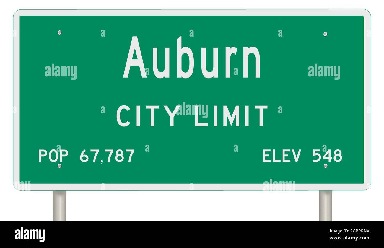 Signes de la ville d'Alabama montrant la population et l'altitude Banque D'Images