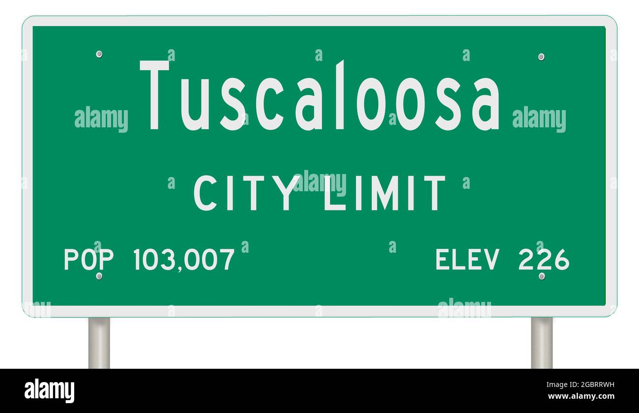 Signes de la ville d'Alabama montrant la population et l'altitude Banque D'Images