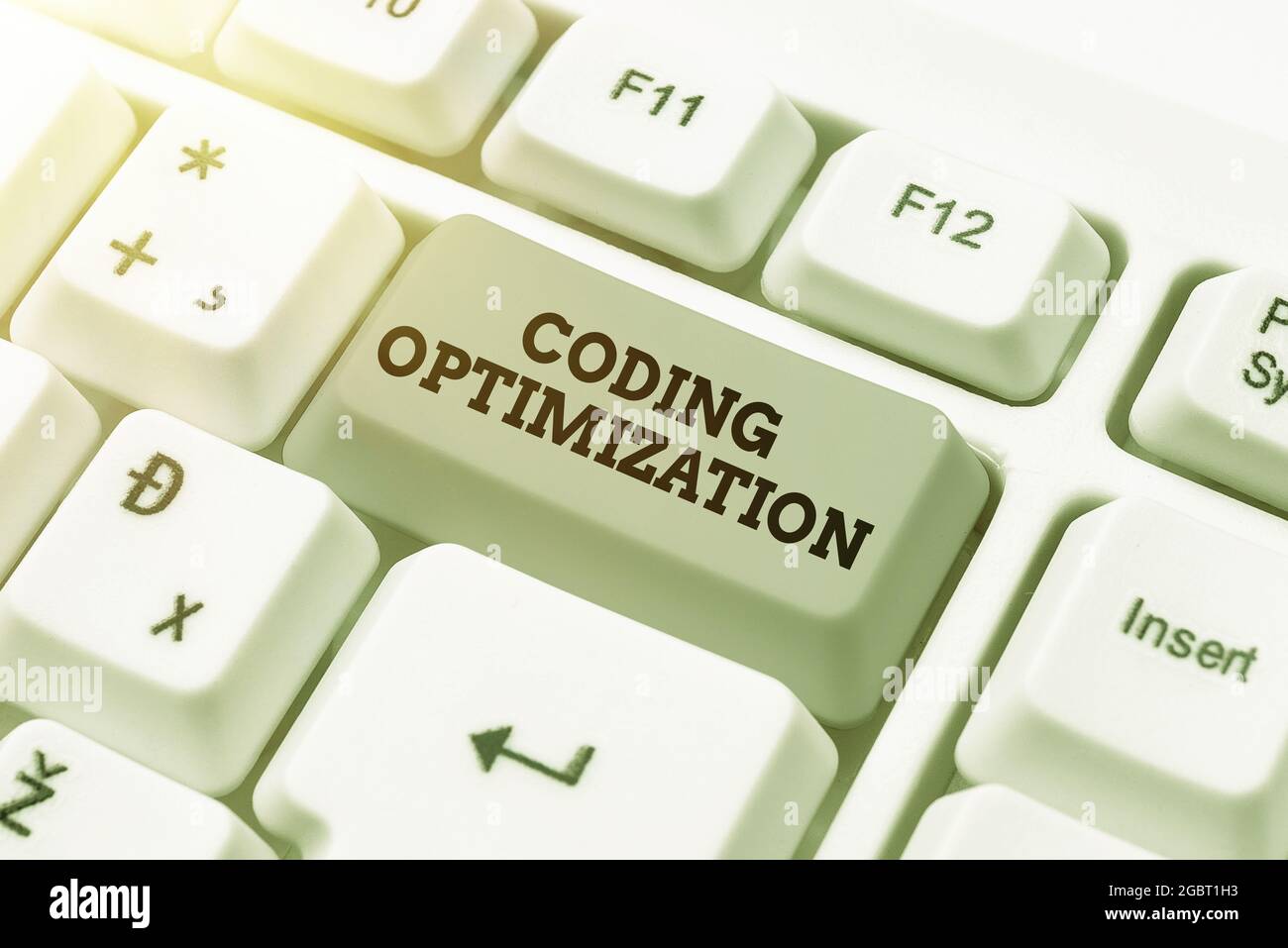 Affiche affichant l'optimisation de l'encodage. Présentation de l'entreprise méthode de modification du code pour améliorer la qualité du code taper Programme, retaper et Banque D'Images