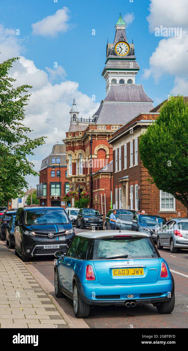 Grantham, Lincolnshire, Royaume-Uni The Guildhall and Museum on St Peters Hill Banque D'Images