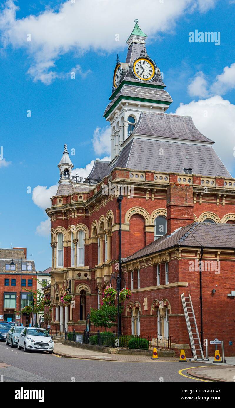 Grantham, Lincolnshire, Royaume-Uni The Guildhall on St Peters Hill Banque D'Images