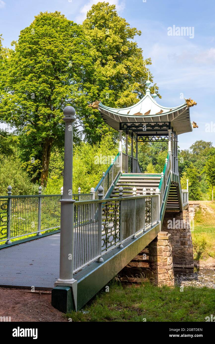 dumfries house, ayrshire, écosse, pont chinois, la fondation des princes, jardins. Banque D'Images