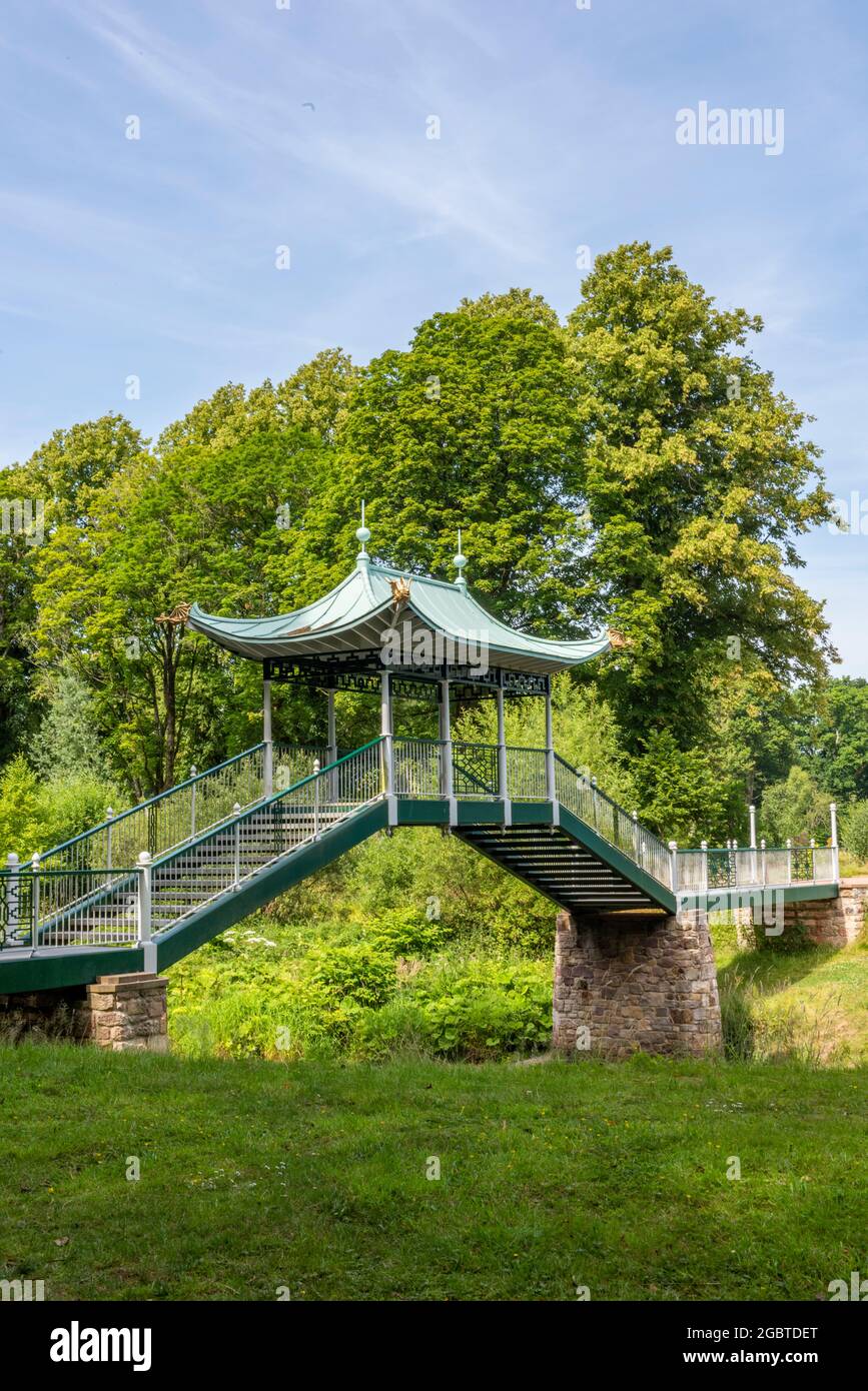 dumfries house, ayrshire, écosse, pont chinois, la fondation des princes, jardins. Banque D'Images