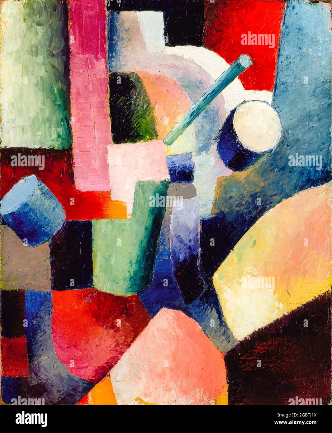 Août Macke, peinture abstraite, composition colorée des formes, 1914 Banque D'Images