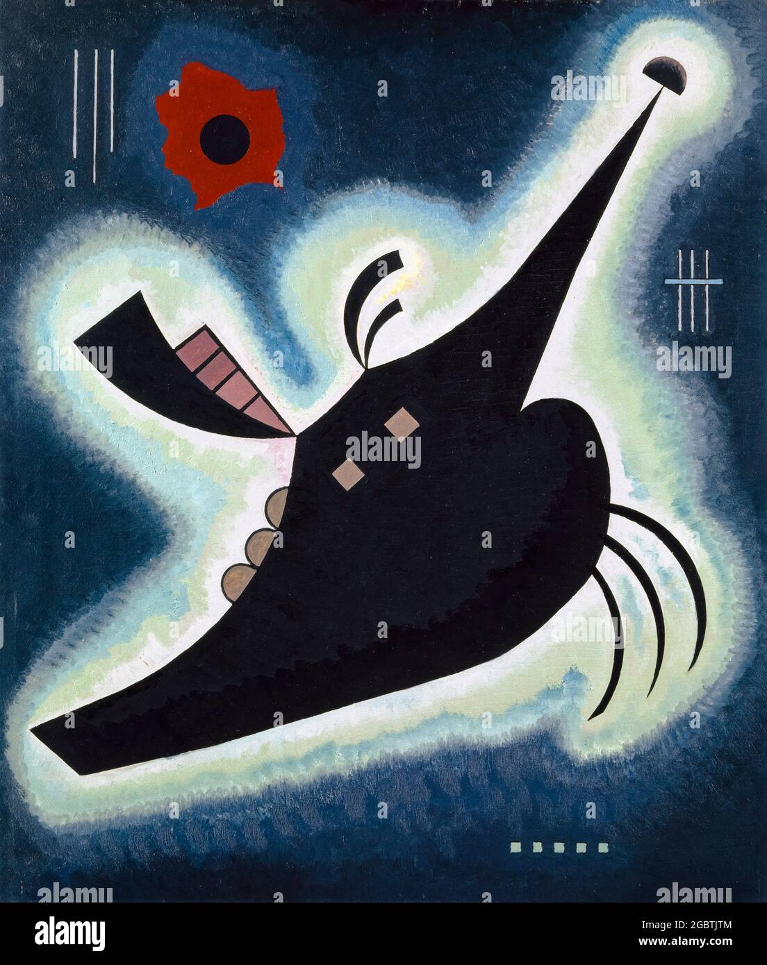 Wassily Kandinsky, peinture abstraite, Spitzes Schwarz (noir pointu), 1931 Banque D'Images