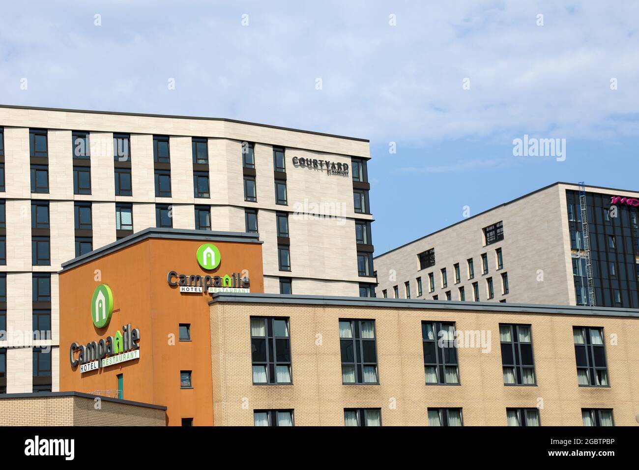 Hôtels à Glasgow au campus des événements Banque D'Images Hôtels à Glasgow au campus des événements Banque D'Images