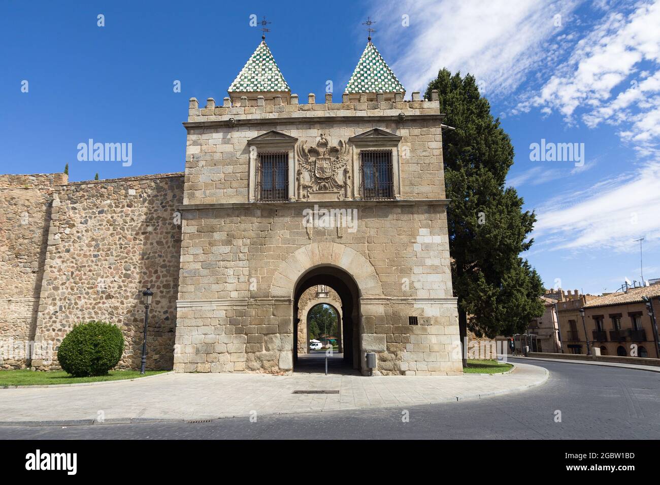 La nouvelle porte de Bisagra à Tolède, Espagne. Banque D'Images