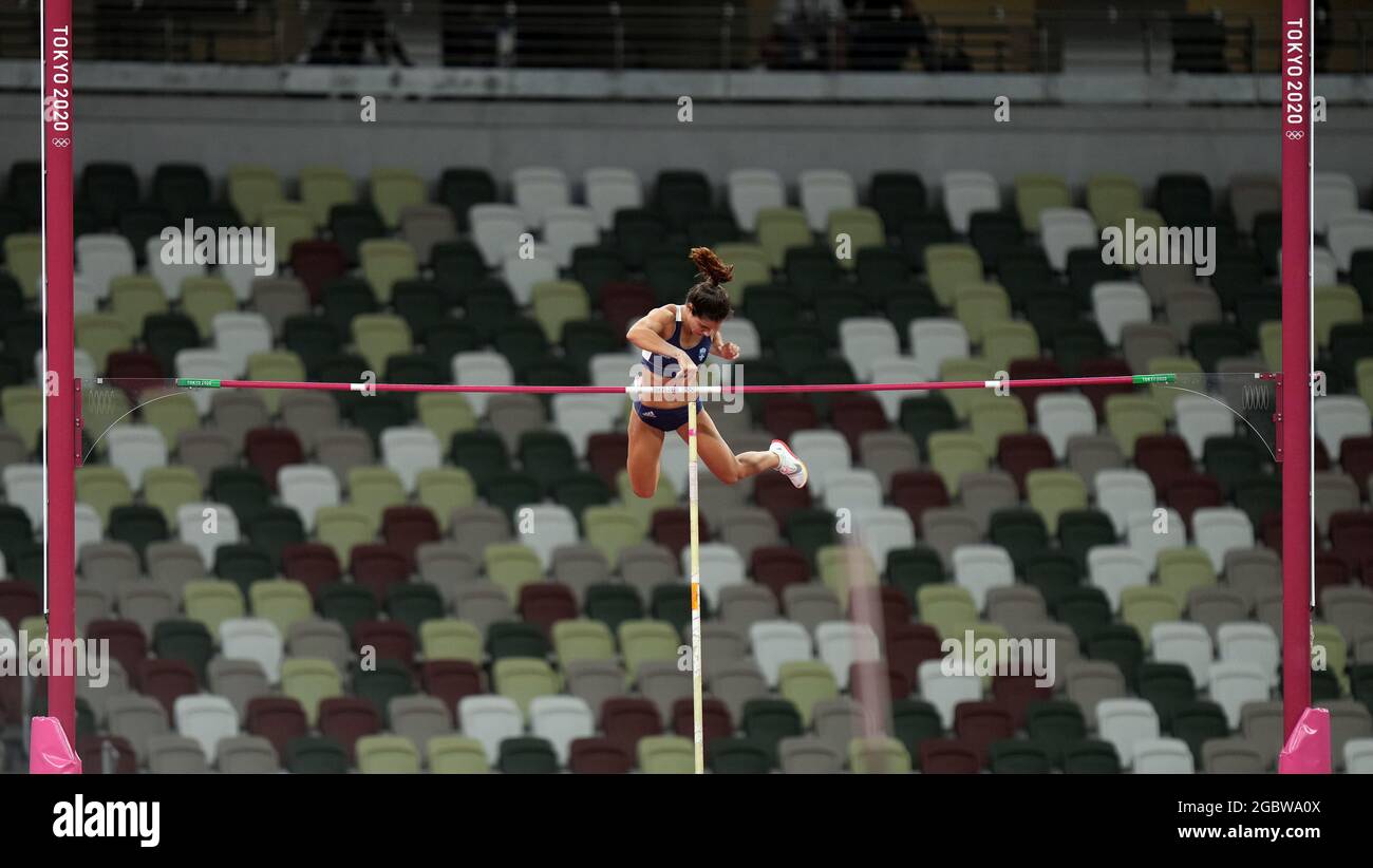 Tokyo, Japon. 5 août 2021; Stade olympique, Tokyo, Japon: Tokyo 2020 Jeux Olympiques d'été jour 13; finale de la voûte polaire de Womens; MURTO Wilma de Finlande Banque D'Images