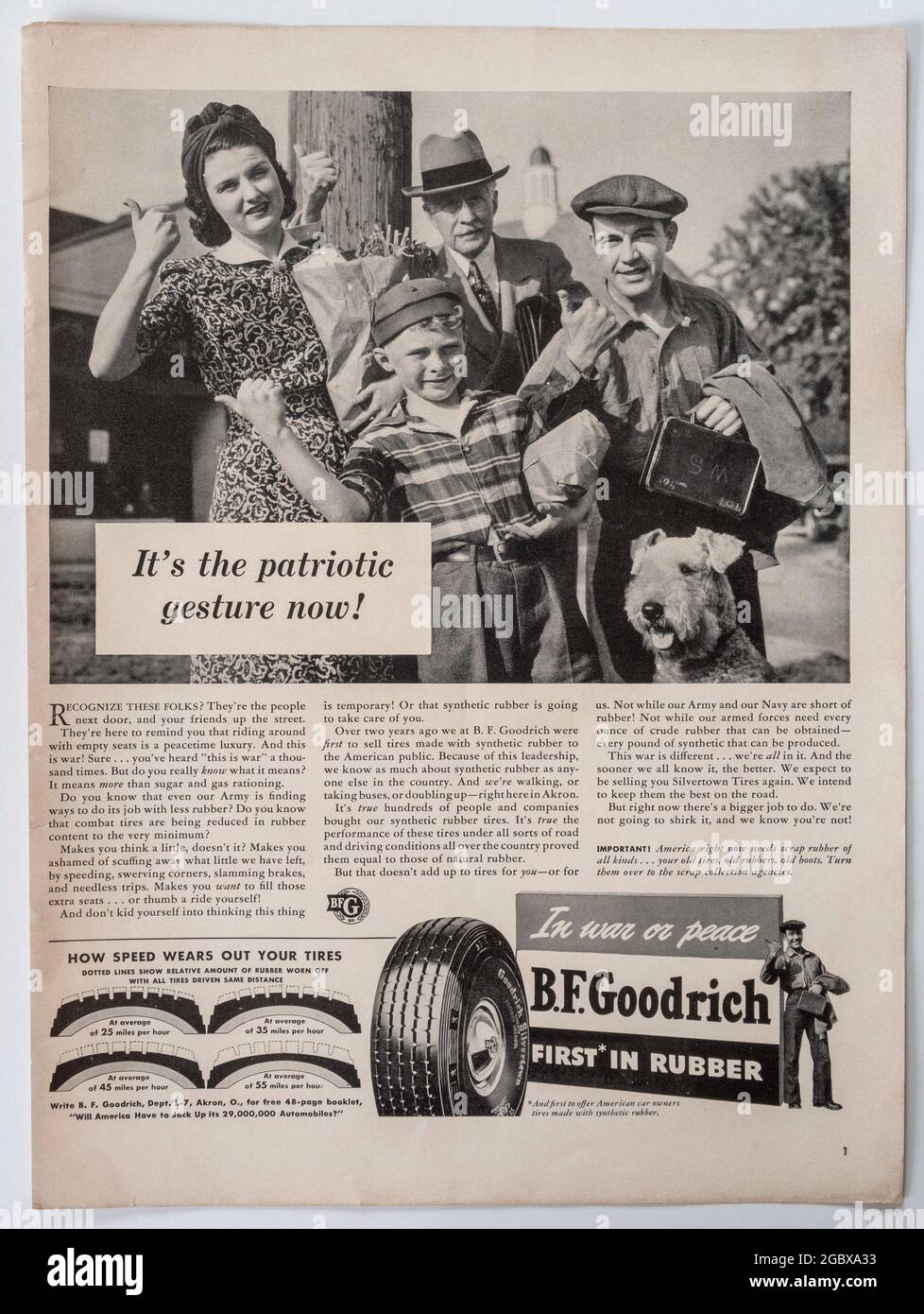 Publicité du magazine Vintage Life, numéro du 6 juillet 1942, États-Unis Banque D'Images