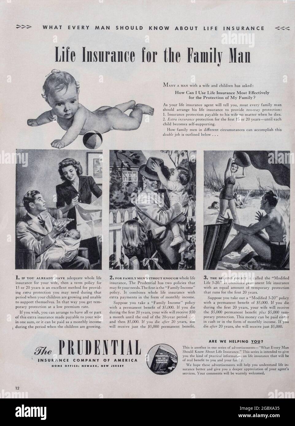 Publicité du magazine Vintage Life, numéro du 6 juillet 1942, États-Unis Banque D'Images