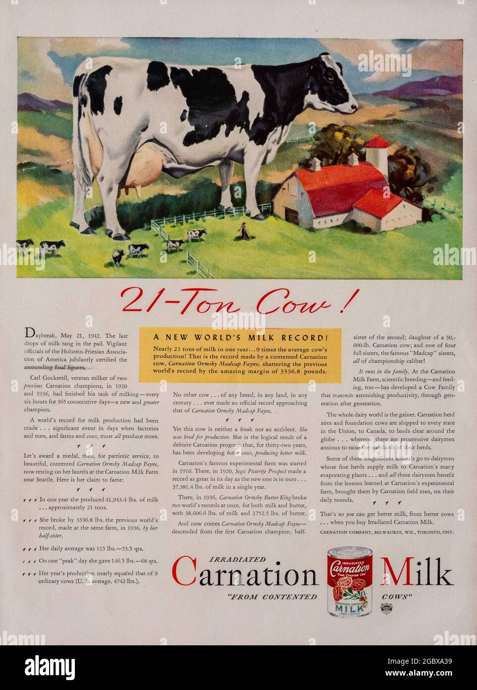 Publicité du magazine Vintage Life, numéro du 6 juillet 1942, États-Unis Banque D'Images