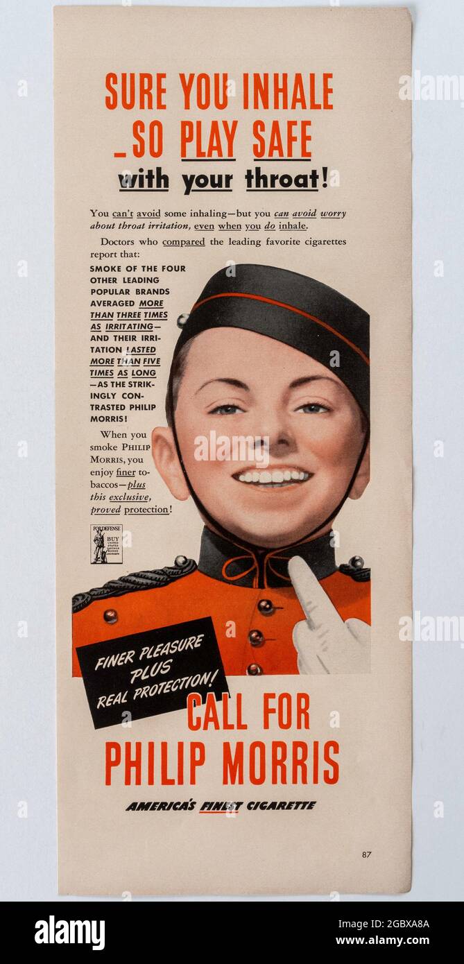 Publicité du magazine Vintage Life, numéro du 6 juillet 1942, États-Unis Banque D'Images