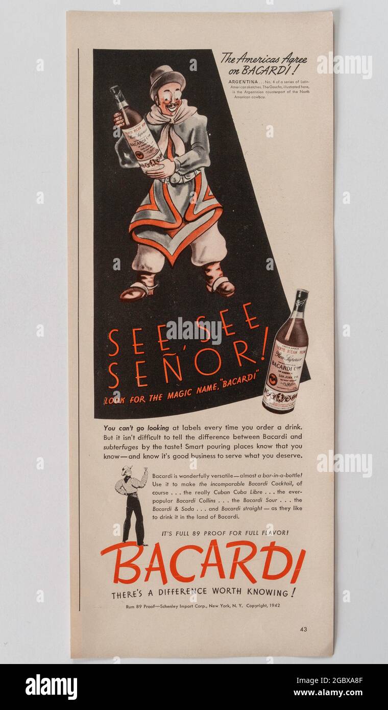 Publicité du magazine Vintage Life, numéro du 6 juillet 1942, États-Unis Banque D'Images