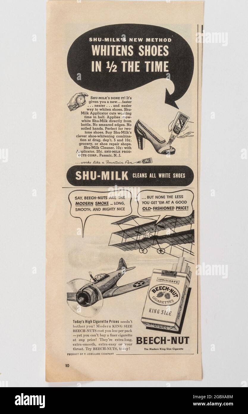 Publicité du magazine Vintage Life, numéro du 6 juillet 1942, États-Unis Banque D'Images