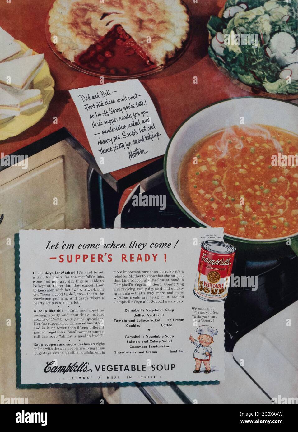 Publicité du magazine Vintage Life, numéro du 6 juillet 1942, États-Unis Banque D'Images