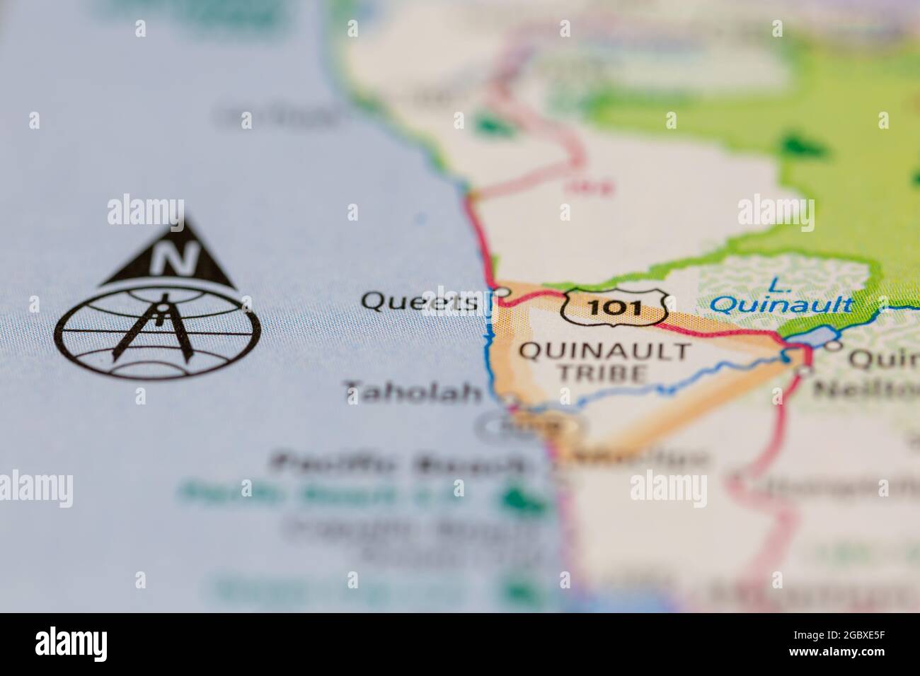 Queets Washington State Usa Sur Une Carte Routiere Ou Une Carte De La Geographie Photo Stock Alamy