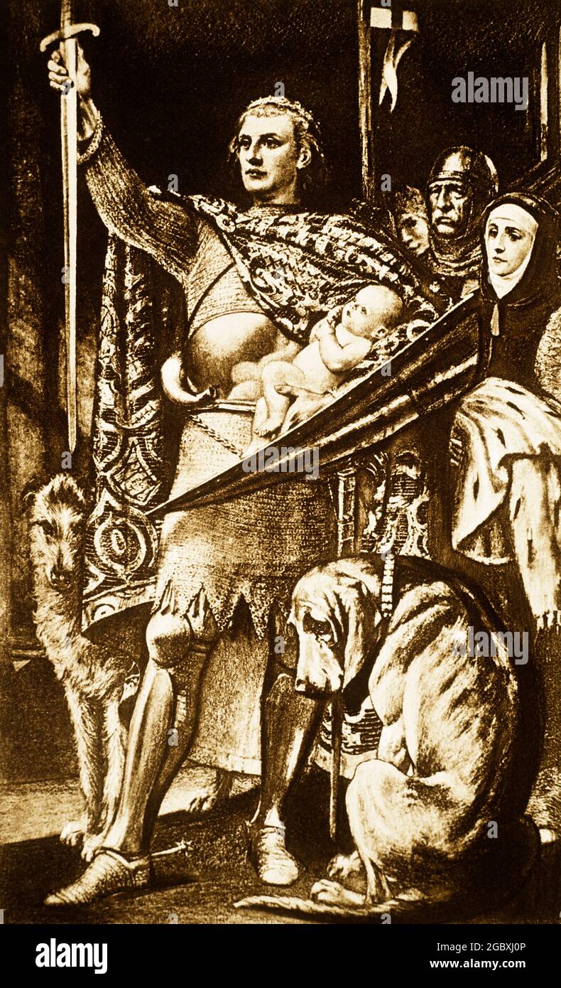 1270S 1277 ROI EDWARD I QUELLS LA PREMIÈRE RÉBELLION GALLOISE ET INSTALLE LLYWELYN COMME DERNIER PRINCE GALLOIS QUI NE PARLE PAS ANGLAIS - KH13548 NAW001 HARS SUCCÈS GUERRES MAMMIFÈRES AVENTURE FORCE VICTOIRE COURAGE ET MOT CANINES HOUND LEADERSHIP PUISSANT PAS FIERTÉ L'AUTORITÉ GALLOISE OCCUPE LA POLITIQUE QUI, AU NIVEAU CONCEPTUEL, L'ÉLÉGANTE RÉBELLION DES CROISÉS PARLE MARTEAU CANIN DU PRINCE NOIR ET DU MAMMIFÈRE ÉCOSSAIS RACE BLANCHE ETHNIQUE CAUCASIENNE EDWARD DERNIER VIEUX MODE Banque D'Images