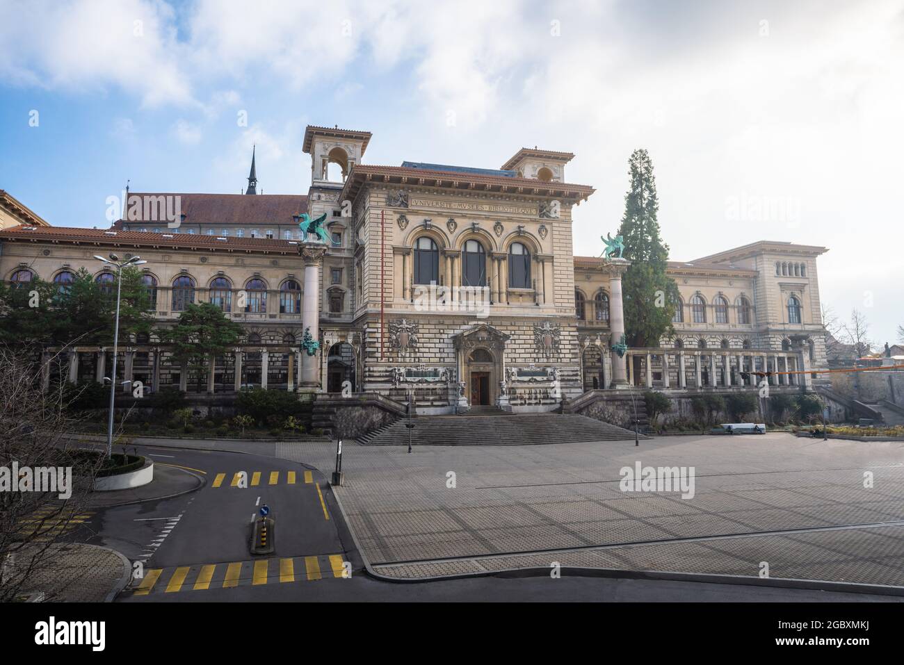 Palais de Rumine à la place de la Riponne - Lausanne, Suisse Banque D'Images