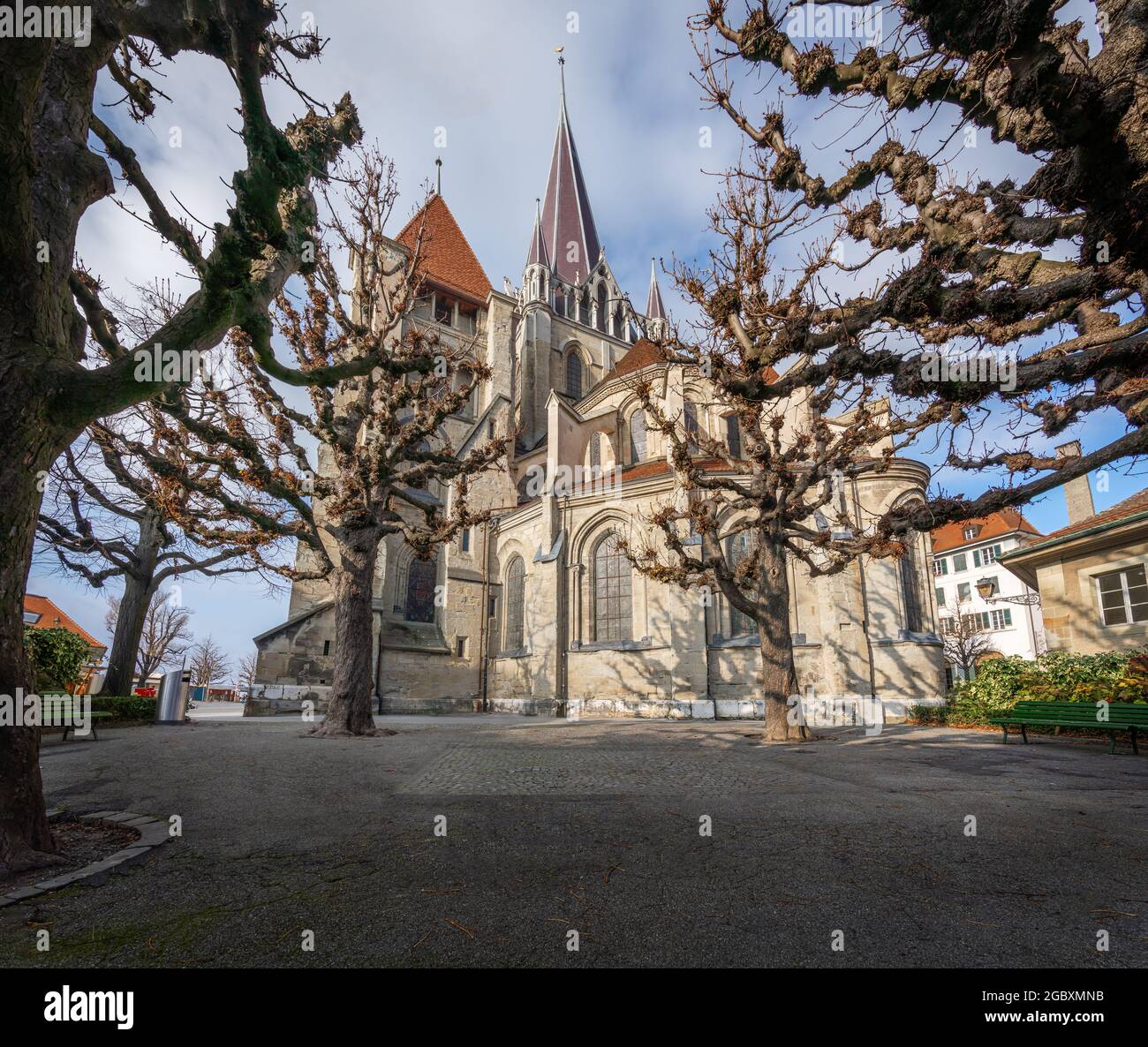 Cathédrale de Lausanne - Lausanne, Suisse Banque D'Images