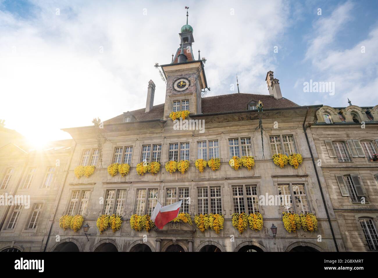Hôtel de ville de Lausanne à la place de la Palud - Lausanne, Suisse Banque D'Images