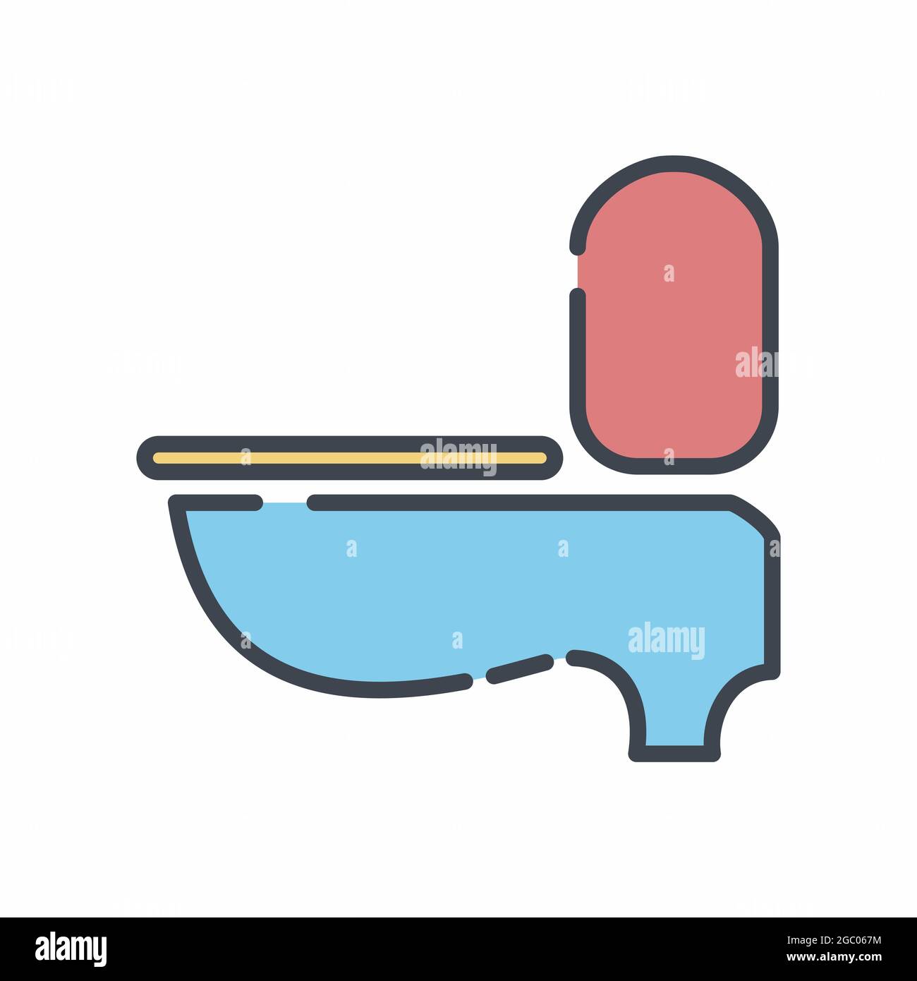 Illustration vectorielle du siège de toilette - style de coupe de ligne - illustration design.icône pour applications mobiles et Web.Outils de conception.tracé modifiable Illustration de Vecteur