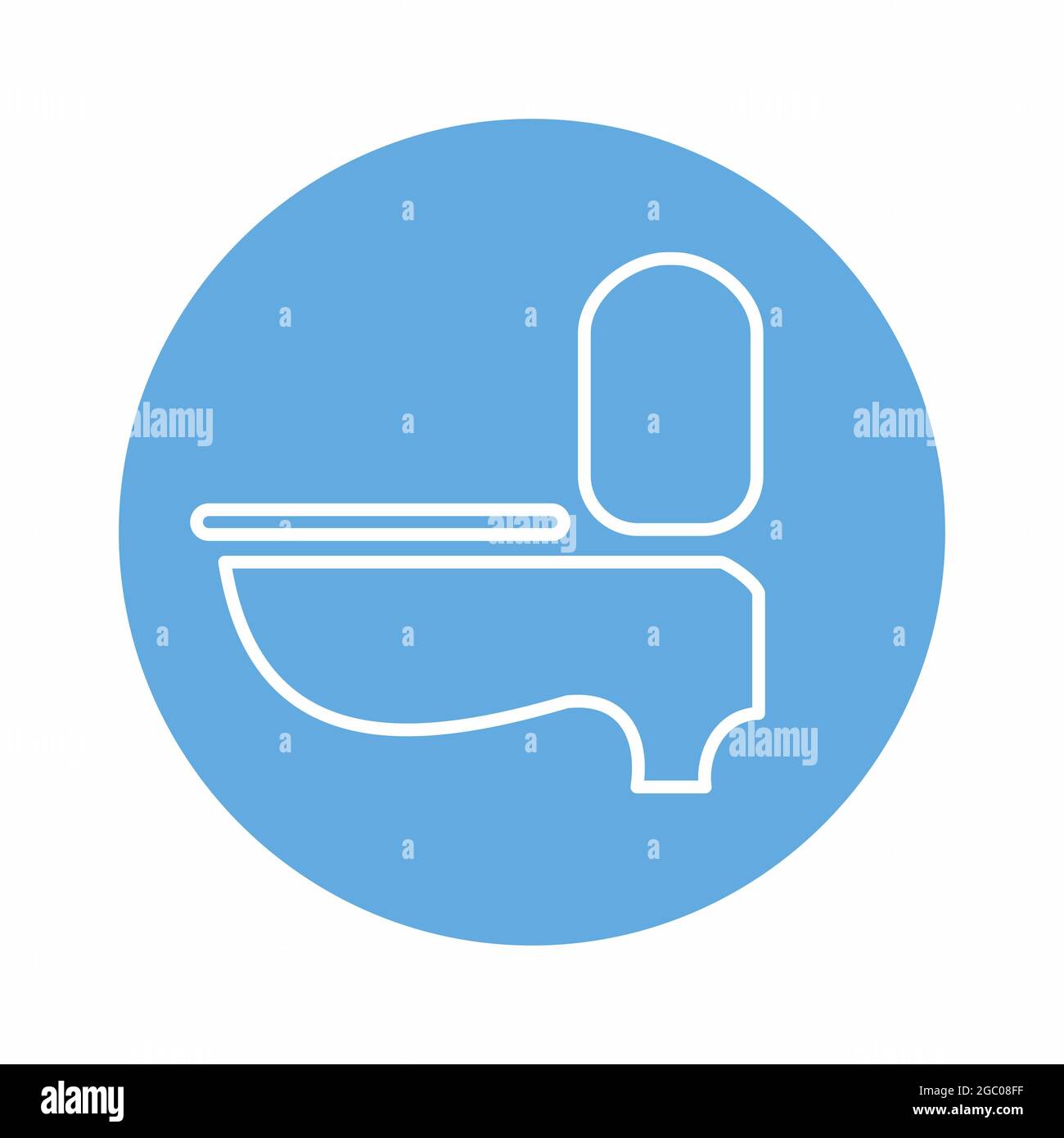 Motif vectoriel de siège de toilette - style monochrome bleu Illustration de Vecteur