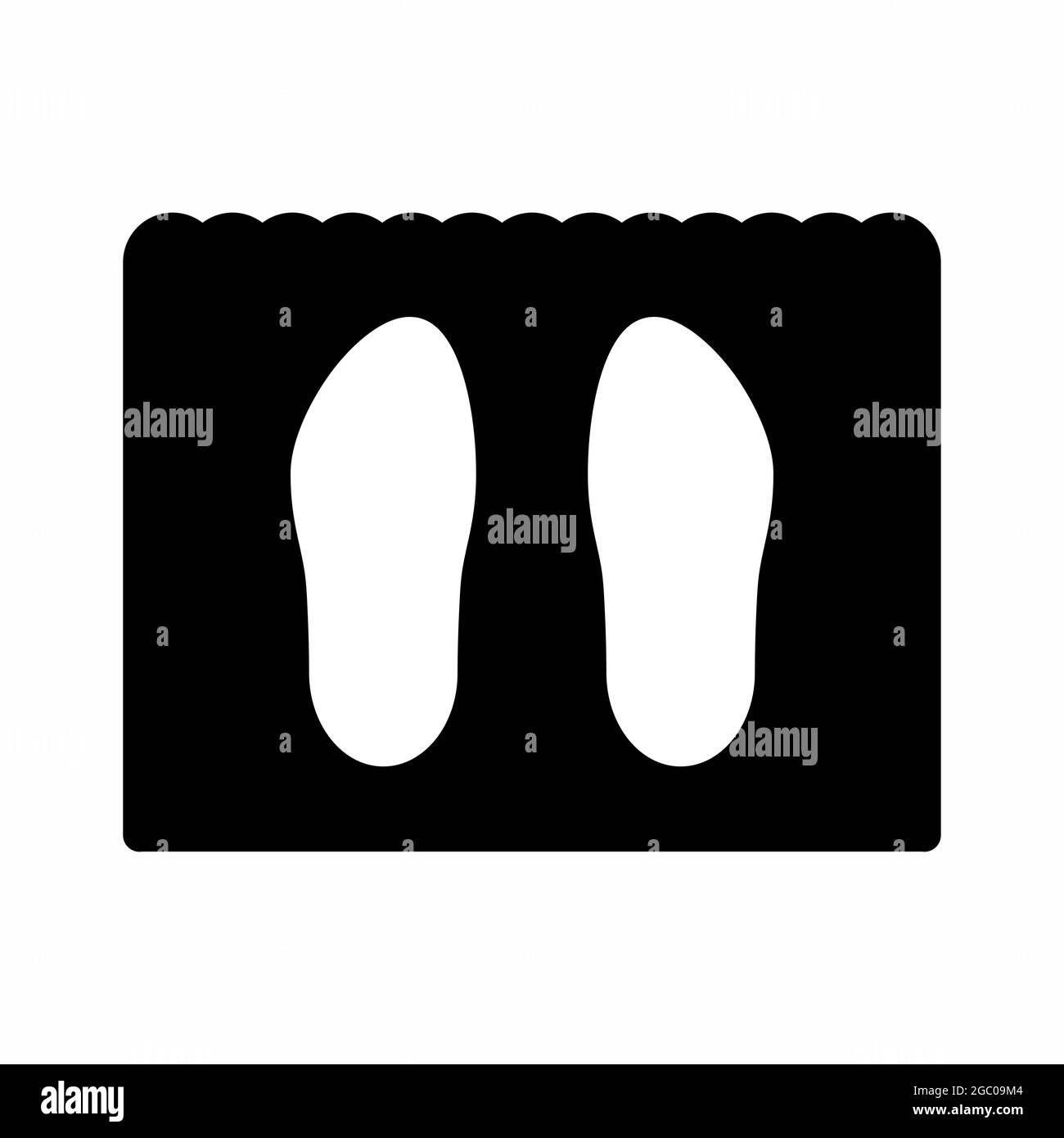 Motif vectoriel de tapis de chaussures - style noir - illustration simple. Contour modifiable. Modèle de conception vector.Outline style design.Vector Graphic illustrati Illustration de Vecteur