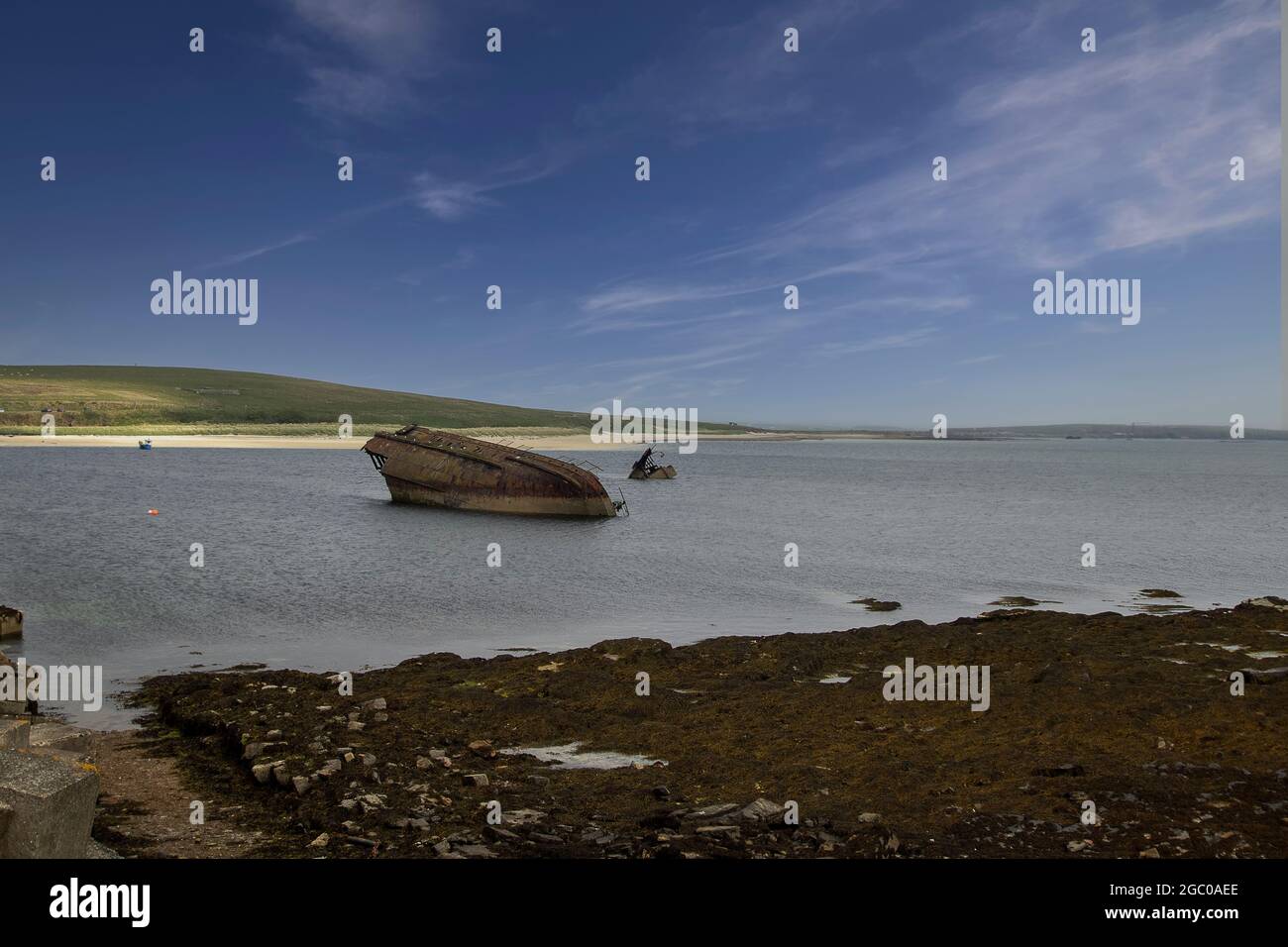 Les barrières de Churchill à Orkney, en Écosse, au Royaume-Uni Banque D'Images