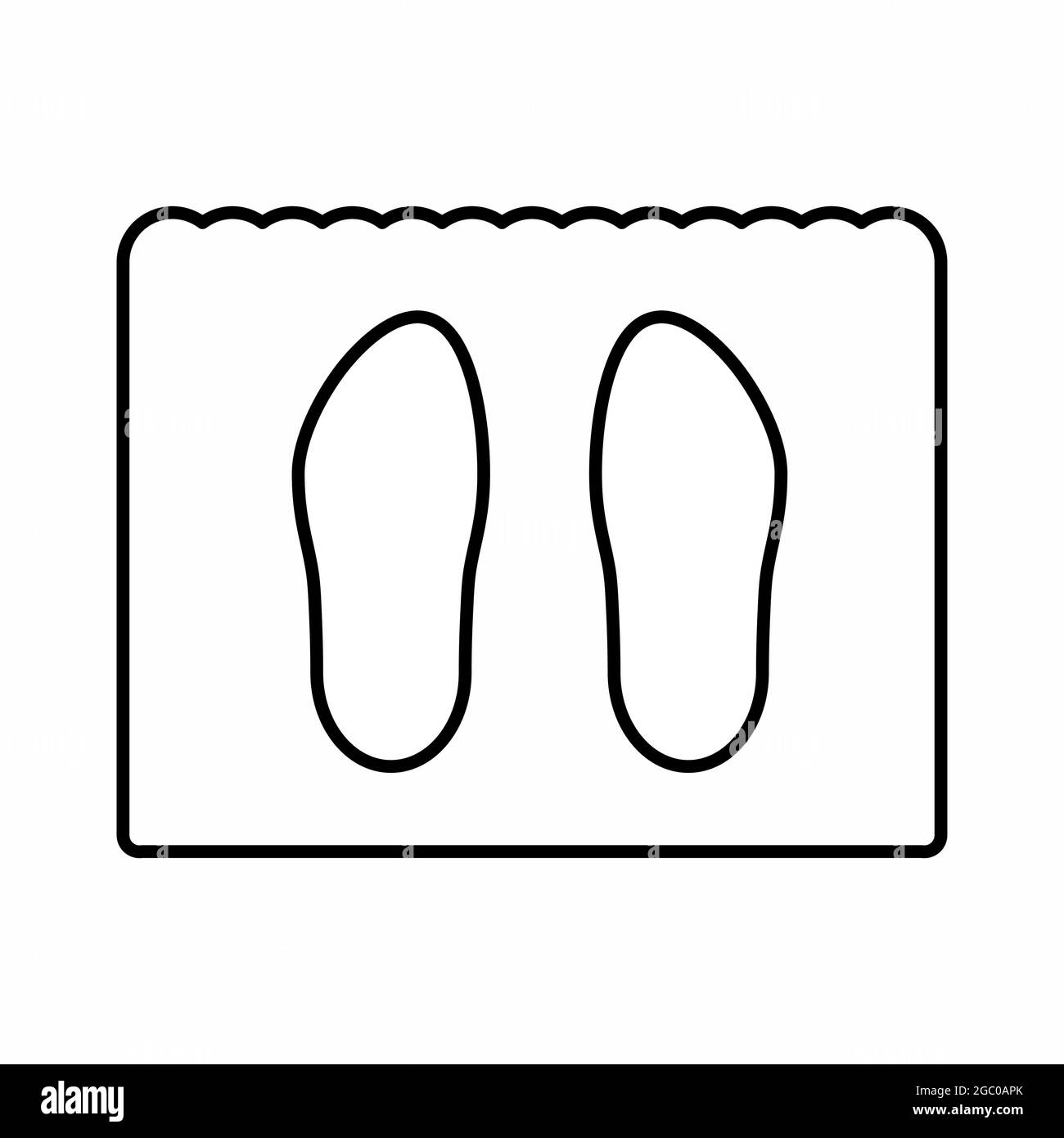 Motif vectoriel de tapis de chaussure - style de ligne - illustration simple. Contour modifiable. Modèle de conception vector.Outline style design.Vector Graphic illustrator Illustration de Vecteur