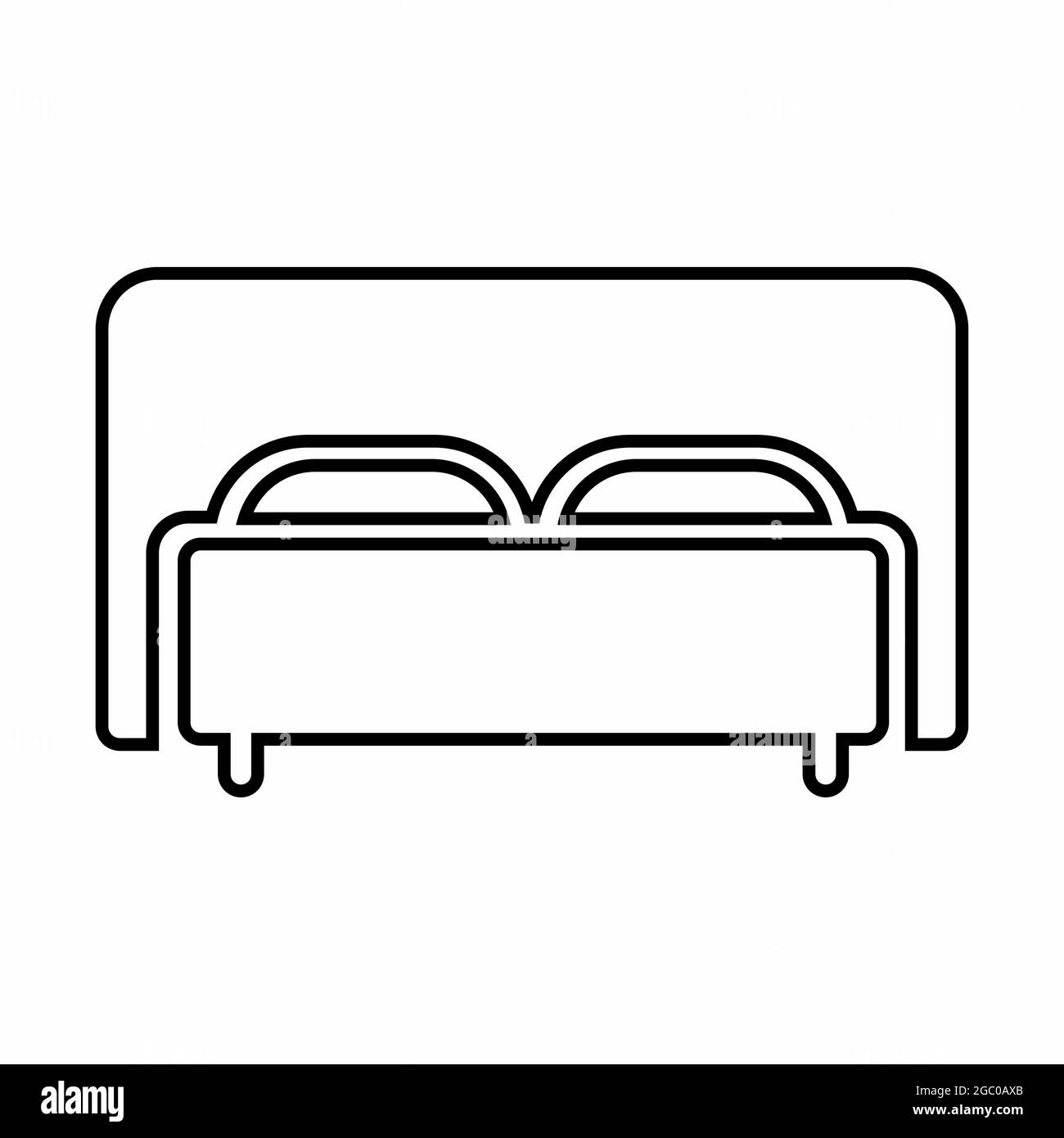 Graphique vectoriel du lit - style de ligne - illustration simple. Contour modifiable. Modèle de conception vector.Outline style design.Illustration graphique vectorielle Illustration de Vecteur