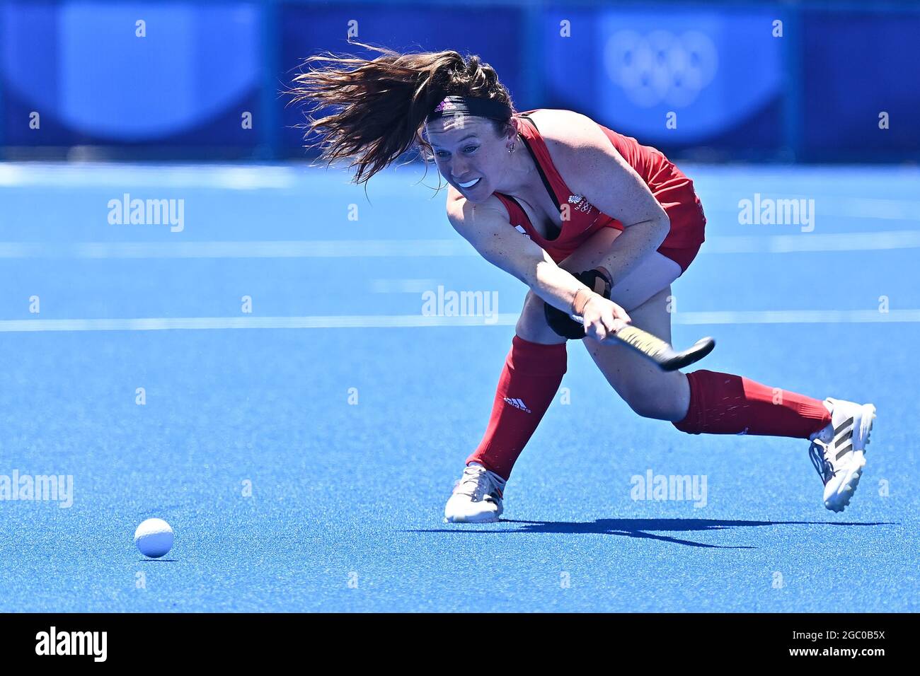 Tokyo, Japon. 06e août 2021. Médaille de bronze au hockey pour femme. Grande-Bretagne (GBR) contre l'Inde (IND). Stade de hockey OI. 1-19. 4chome. Yashio. Shinagawa-ku. Tokyo. Laura Unsworth (GBR). Crédit Garry Bowden/Sport en images/Alamy Live News crédit: Sport en images/Alamy Live News Banque D'Images