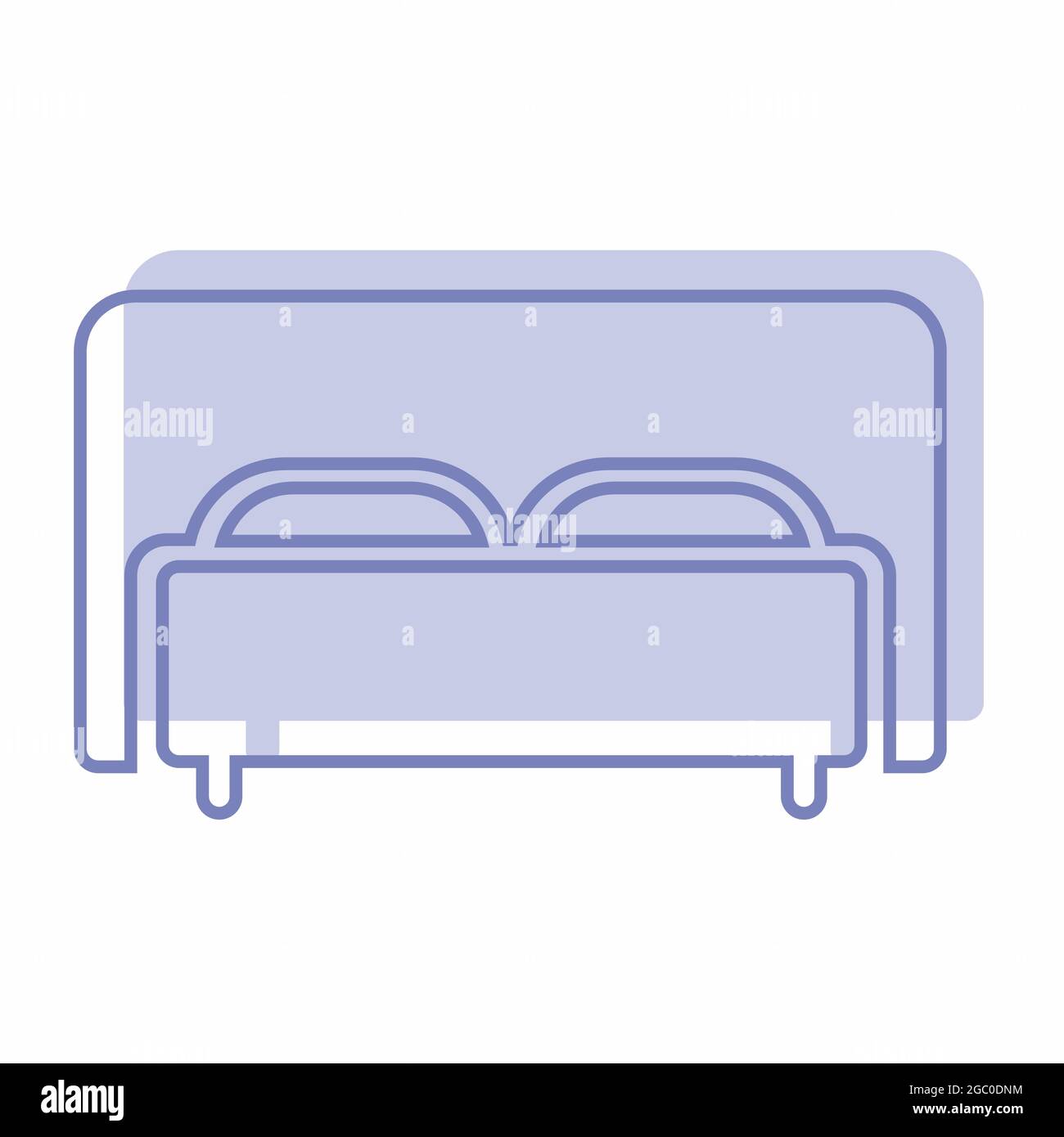 Graphique vectoriel de lit - style Twins - illustration simple. Contour modifiable. Modèle de conception vector.Outline style design.Illustration graphique vectorielle Illustration de Vecteur