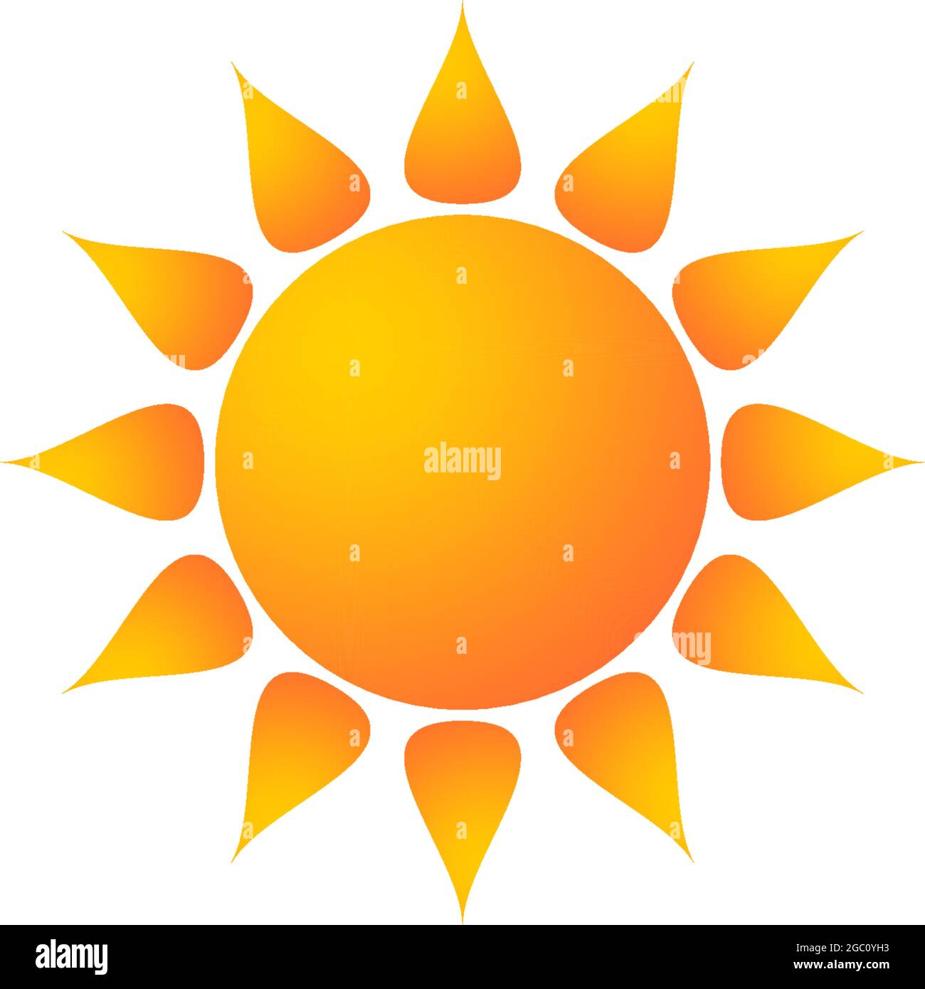 Soleil ou soleil comme vecteur sur fond blanc isolé. Illustration Sunshine. Symbole d'économie d'énergie. Illustration de Vecteur