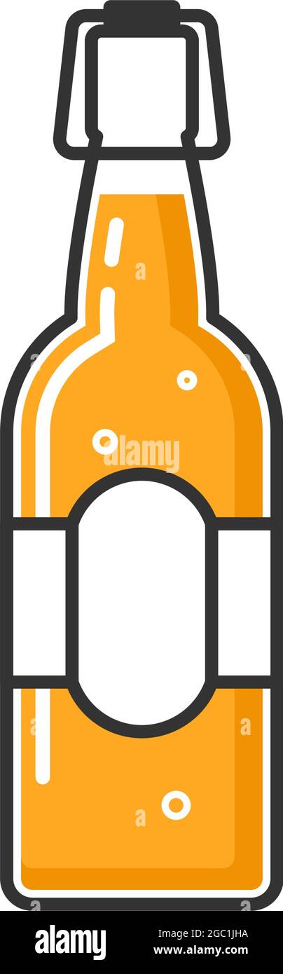 Bouteille de bière artisanale isolée sur fond blanc. Illustration vectorielle plate. Illustration de Vecteur