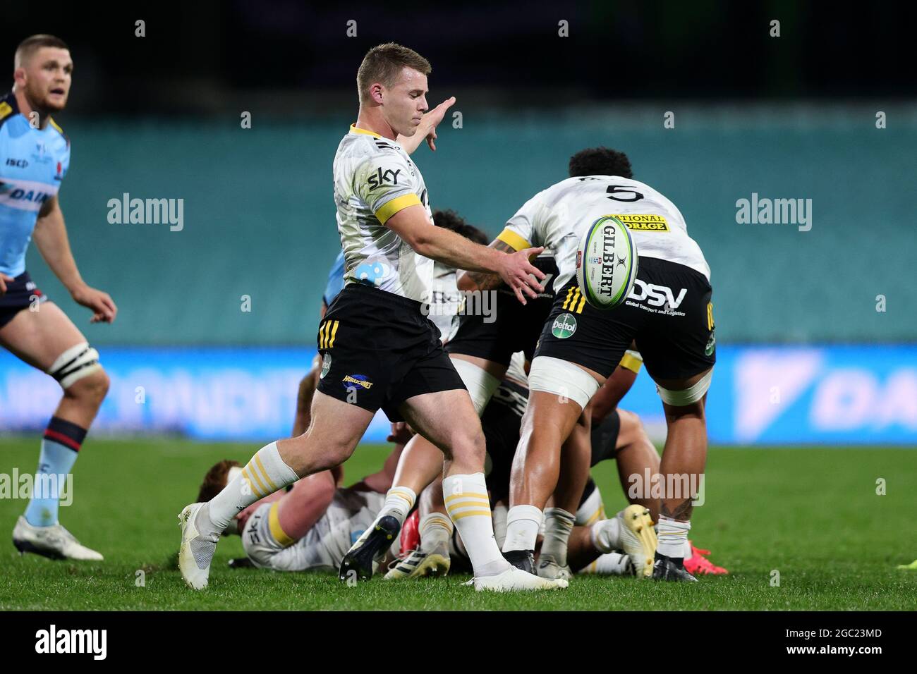 SYDNEY, AUSTRALIE - 14 MAI : Luke Campbell des Hurricanes prend le pas lors de la première partie du match Super Rugby Trans Tasman entre les Waratahs de Nouvelle-Galles du Sud et les Hurricanes au Sydney Cricket Ground, le 14 mai 2021 à Sydney, en Australie. (Photo de Pete Dovgan/Speed Media/Icon Sportswire). Credit: Pete Dovgan/Speed Media/Alay Live News Banque D'Images