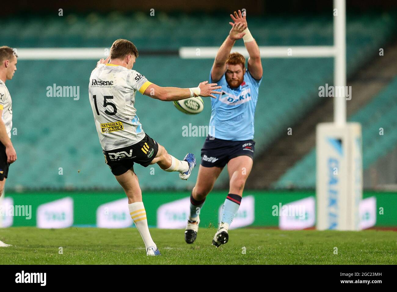 SYDNEY, AUSTRALIE - 14 MAI : Jordie Barrett of the Hurricanes prend la première partie du match Super Rugby Trans Tasman entre les Waratahs de Nouvelle-Galles du Sud et les Hurricanes au Sydney Cricket Ground, le 14 mai 2021 à Sydney, en Australie. (Photo de Pete Dovgan/Speed Media/Icon Sportswire). Credit: Pete Dovgan/Speed Media/Alay Live News Banque D'Images
