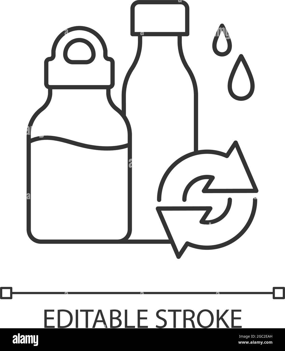 Icône linéaire de remplissage des bouteilles d'eau Illustration de Vecteur
