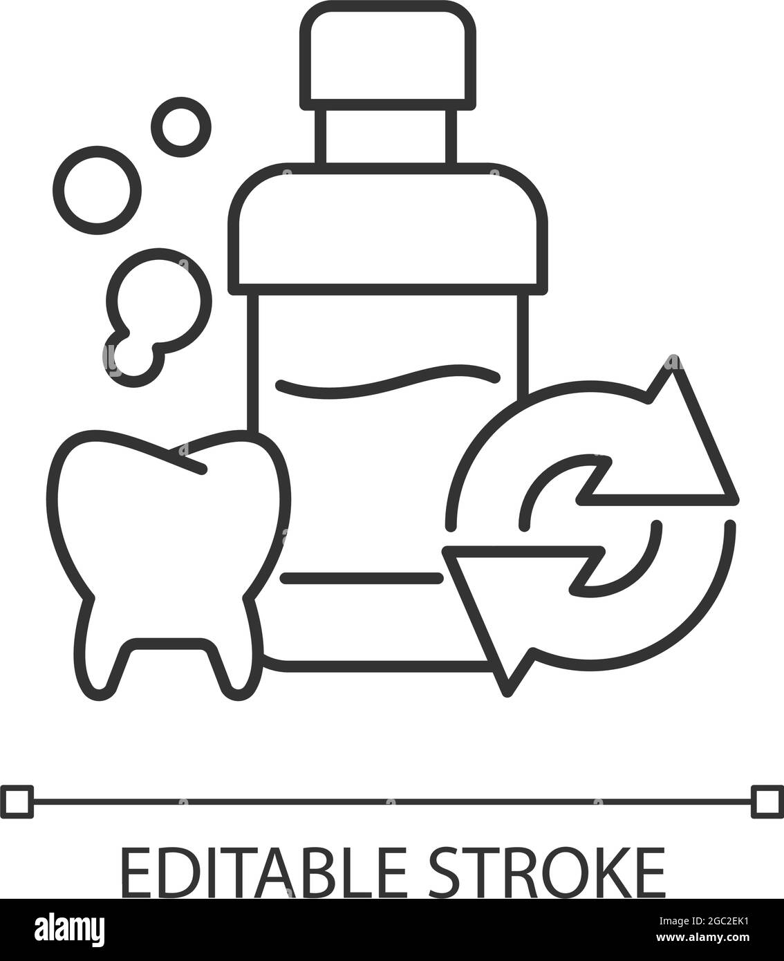 Icône linéaire de recharge rince-bouche Illustration de Vecteur