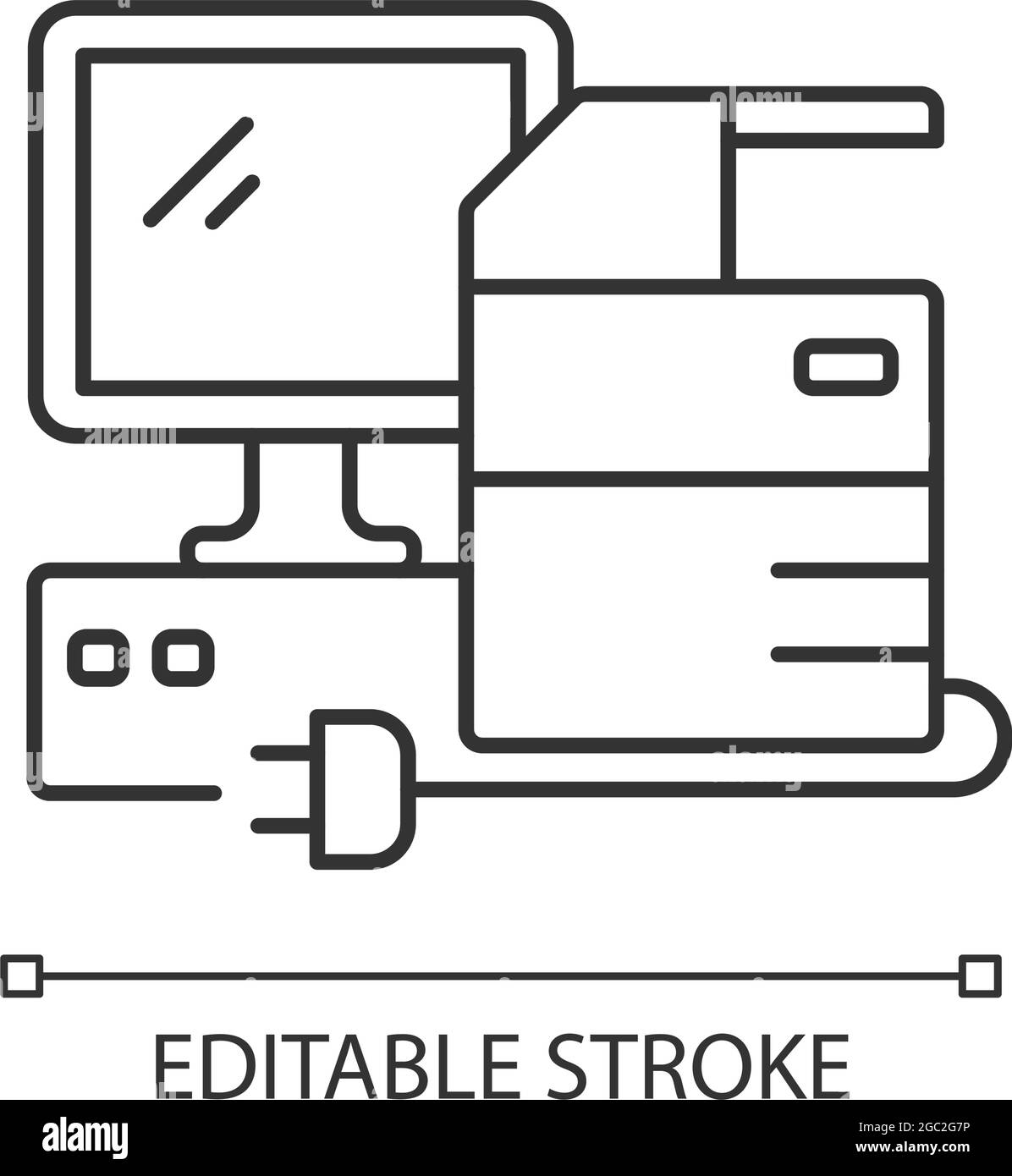 Icône linéaire équipement technique Illustration de Vecteur