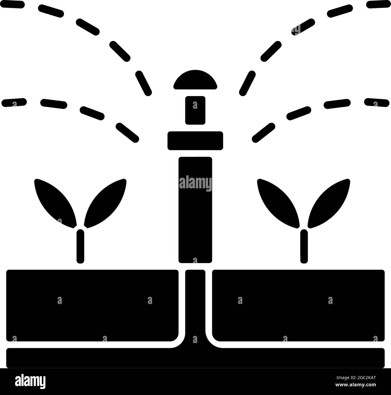 Icône en glyphe noir du dispositif d'irrigation Illustration de Vecteur