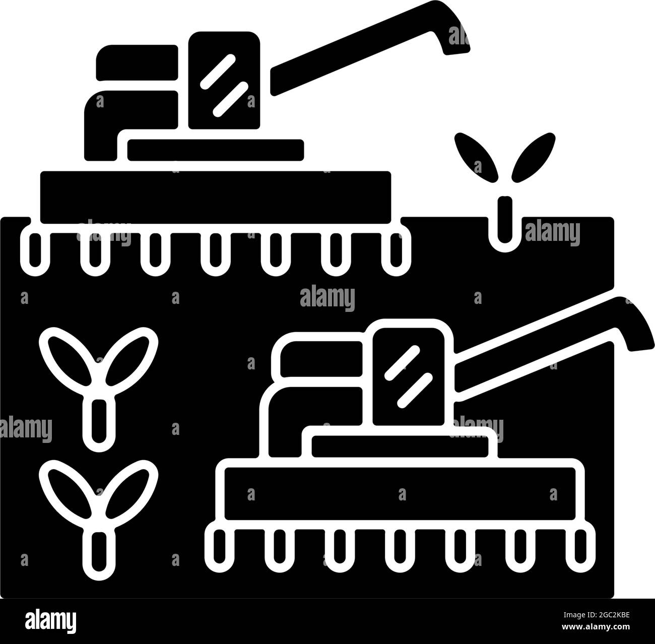 Icône en glyphe noir agriculture mécanisée Illustration de Vecteur