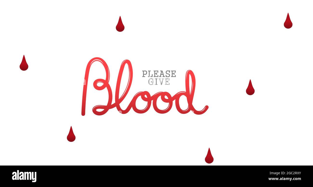 Composition du texte de don de sang sur fond blanc Banque D'Images