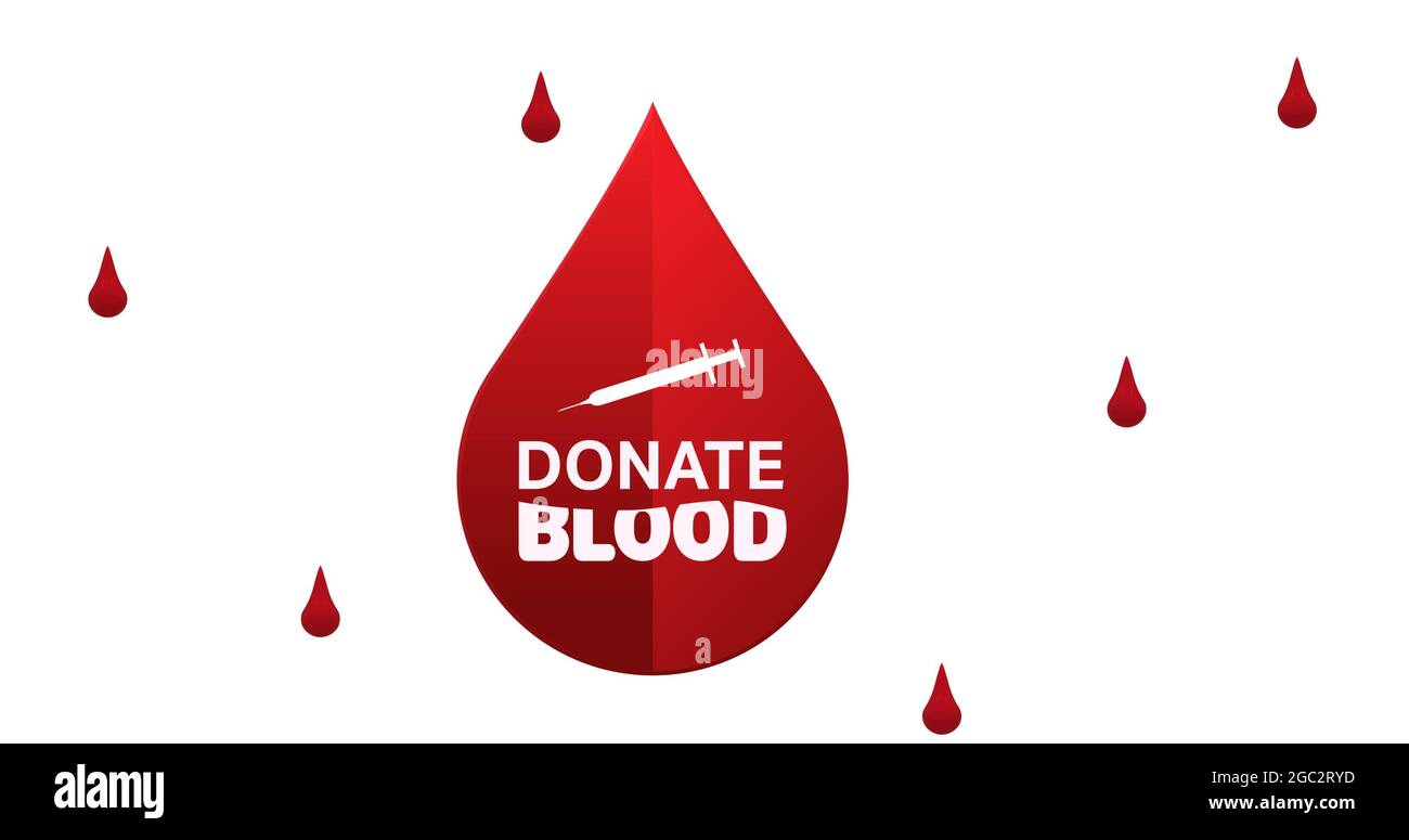 Composition du texte de don de sang sur fond blanc Banque D'Images