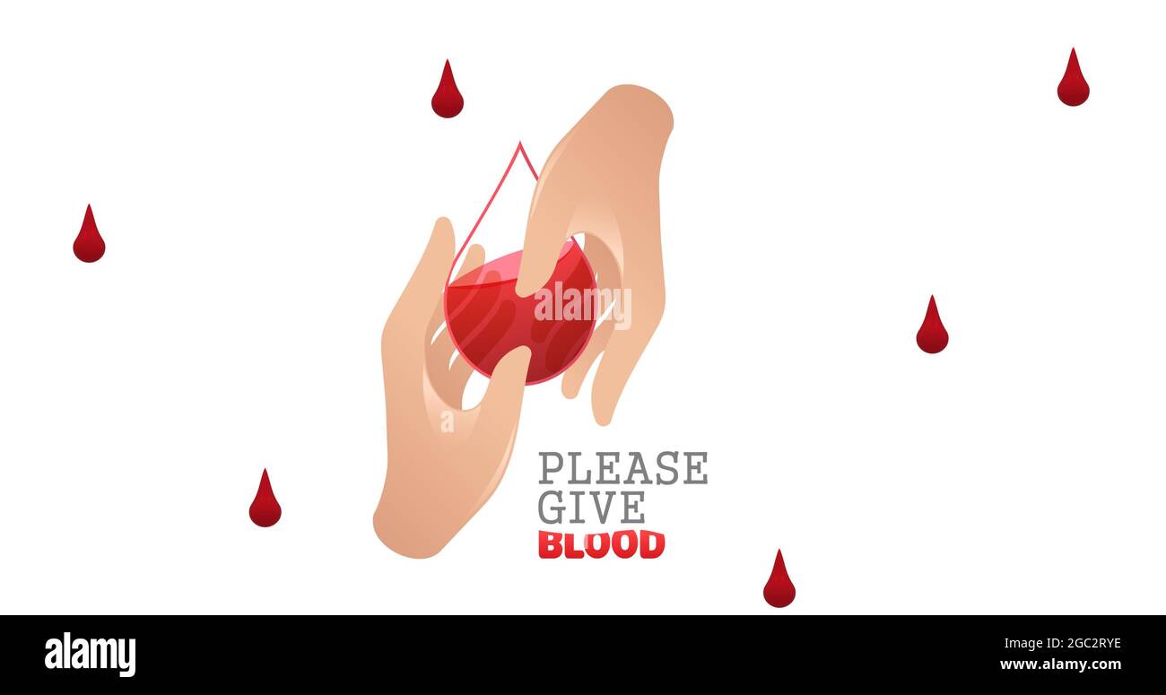 Composition du texte de don de sang sur fond blanc Banque D'Images