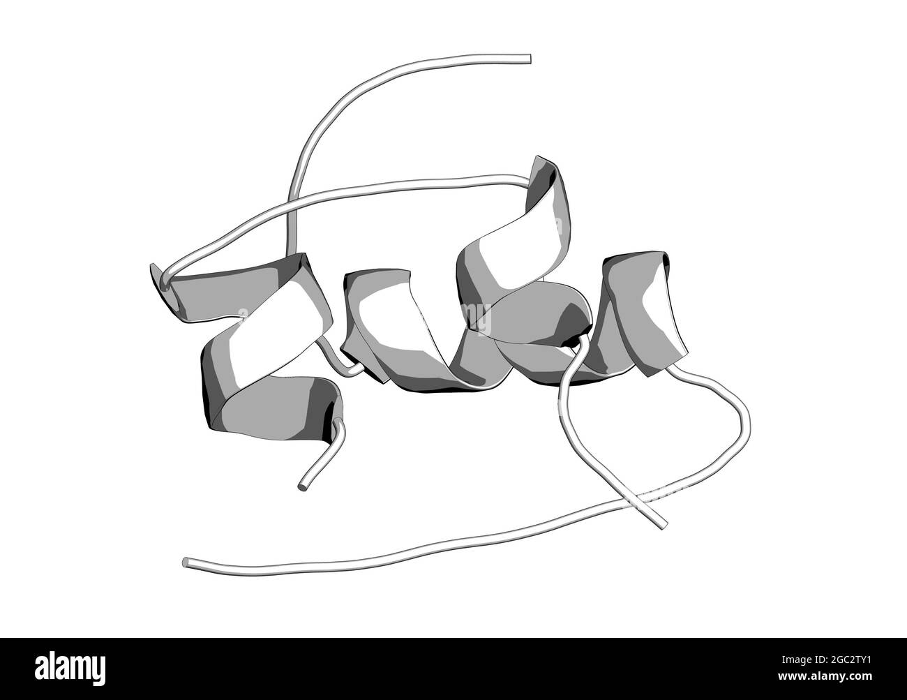 Hormone peptidique d'insuline, rendu 3D. Médicament important dans le traitement Banque D'Images