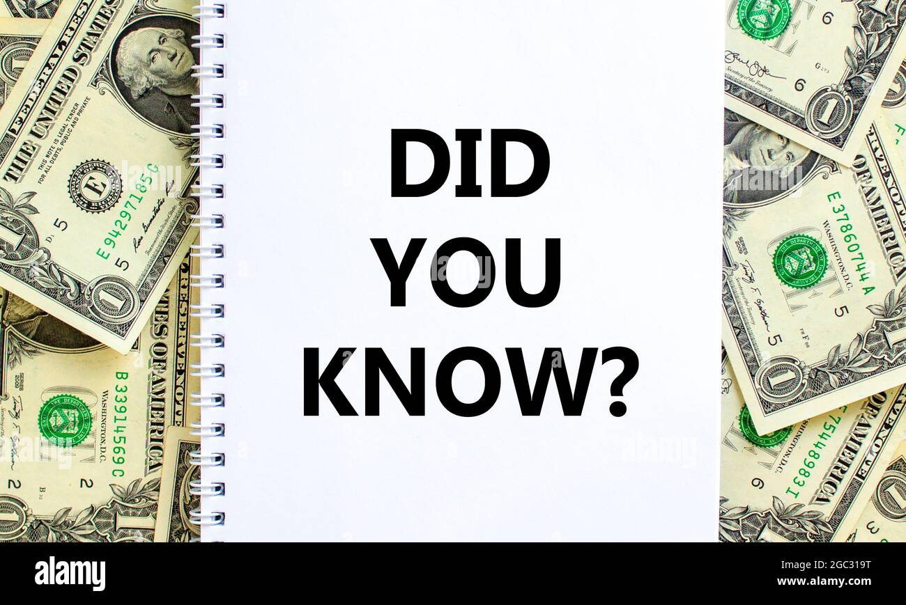 Le saviezvous ? Les mots « ID you Know » sur la note blanche