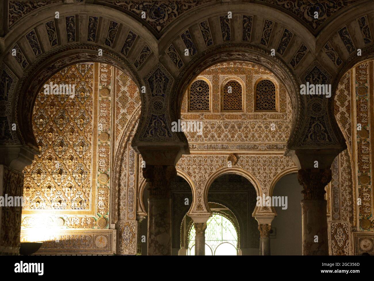 L'Alcázars royal de Séville, communément appelé l'Alcázar de Séville, est un palais royal de Séville, en Espagne Banque D'Images