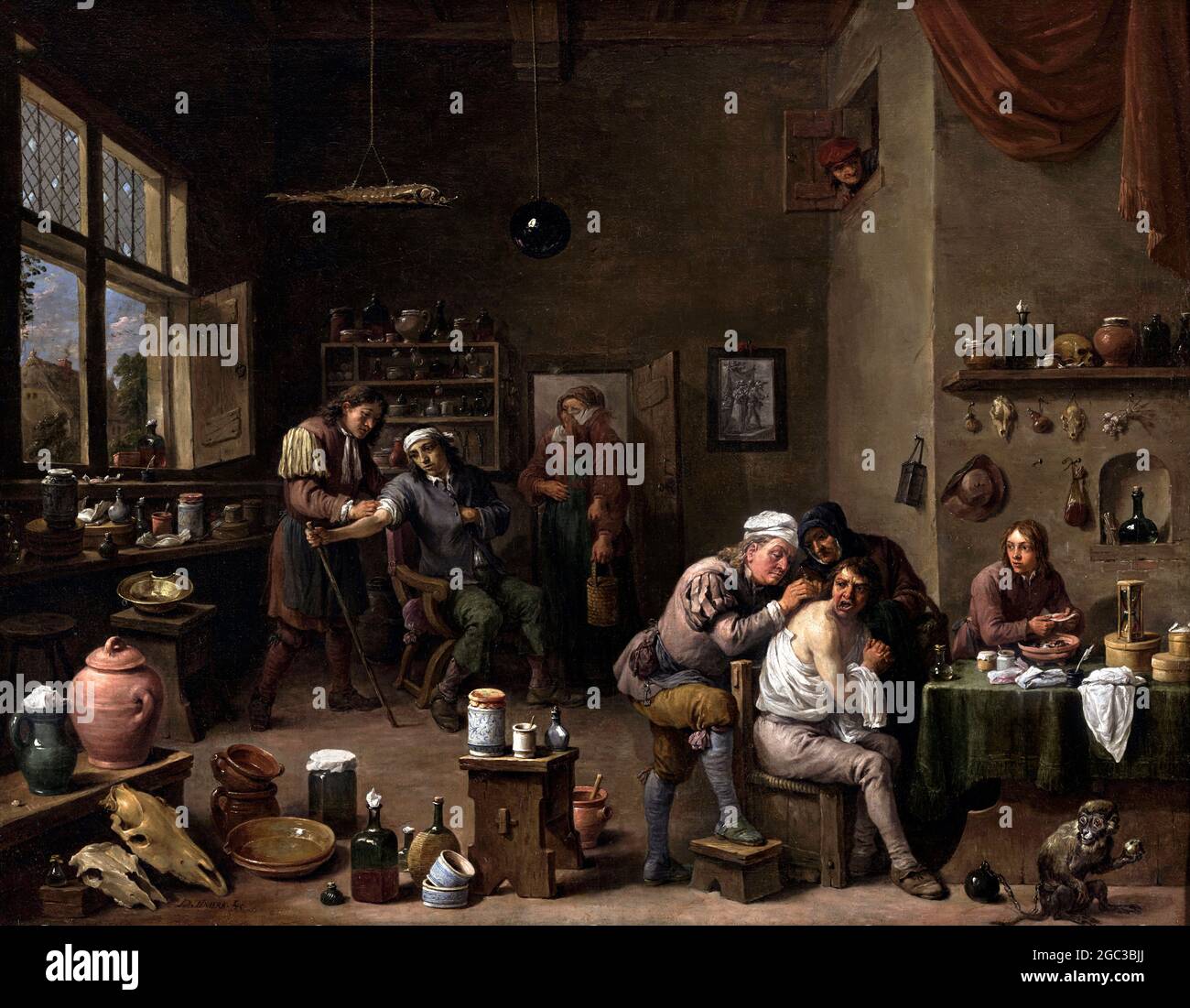 Le chirurgien de David Teniers le plus jeune (1610-1690), huile sur toile, 1670s Banque D'Images