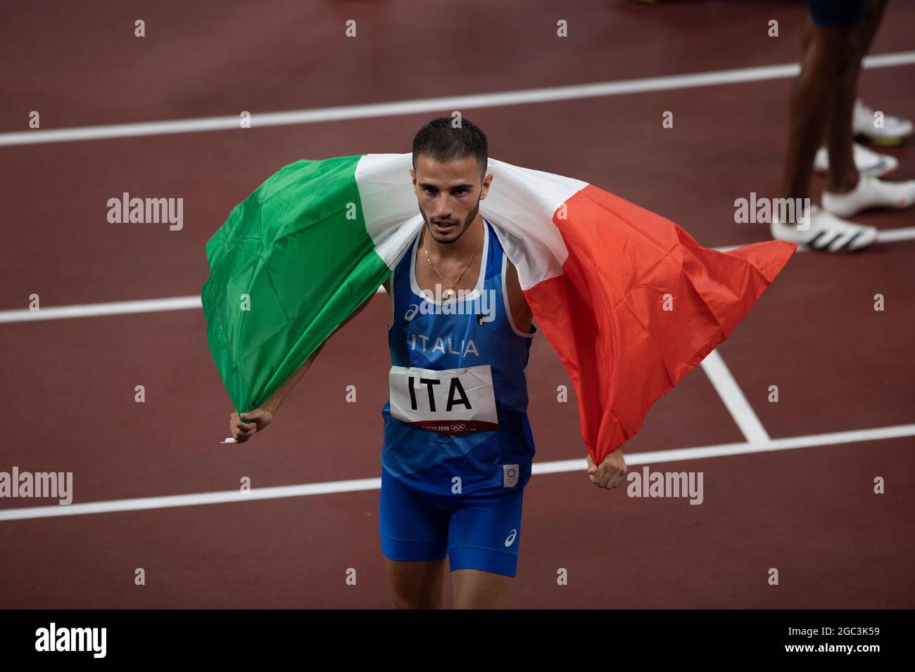 Tokyo, Japon. 06e août 2021. T'QUIO, TO - 06.08.2021: TOKYO OLYMPIAD Tokyo 2020 Tokyo - Italia (ITA) remporte les 4x100 mètres hommes devant la Grande-Bretagne (GBR) en deuxième place aux Jeux Olympiques de Tokyo 2020 qui se tiennent en 2021, le match tenu à l'Ariake Arena à Tokyo, au Japon. (Photo: Richard Callis/Fotoarena) crédit: Foto Arena LTDA/Alay Live News Banque D'Images