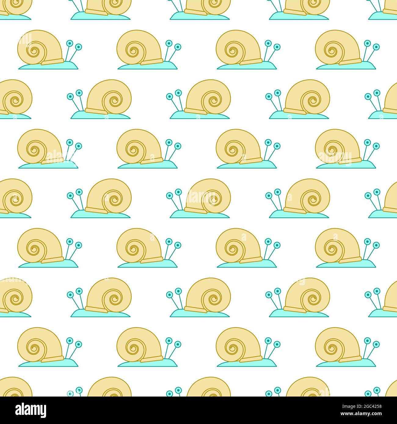 Motif sans couture d'un escargot de dessin animé Illustration de Vecteur